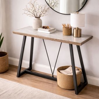 Chelsea Grey Black Console Table