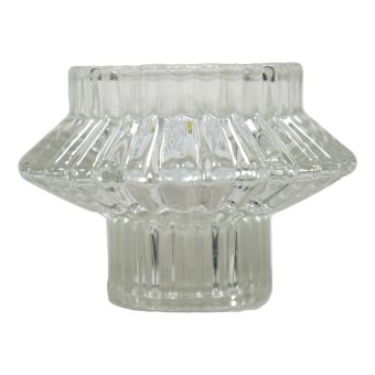 Two Sided Clear Candle Holder 
