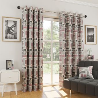 Adelaide Blush Ready Made Eyelet Curtains