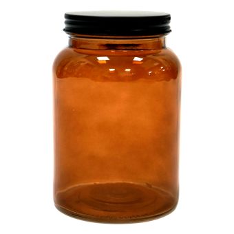 Amber Glass Storage Jar 