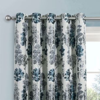 Ariel Blue Ready Made Eyelet Curtains