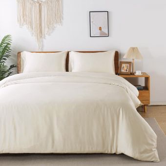 Bamboo Cream Cotton Mix Duvet Set