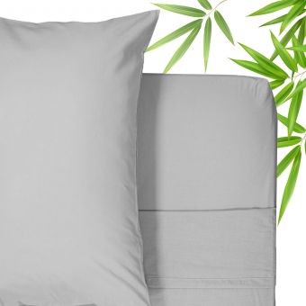 Bamboo Cotton Grey Pillowcase Pair
