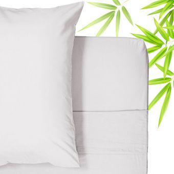 Bamboo Cotton White Pillowcase Pair