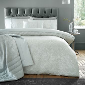 Bayonne Silver Cotton Mix Duvet Cover Set