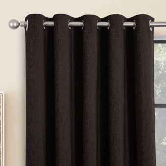 Belgravia Chocolate Blackout Ready Made Eyelet Curtains