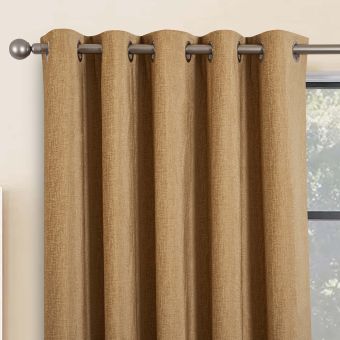 Belgravia Sand Blackout Ready Made Eyelet Curtains