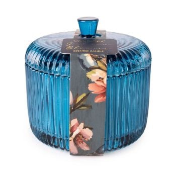 Garden Bloom Blue 10cm Candle 