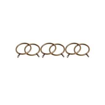 22/25mm Finesse Antique Brass Curtain Rings 6 Pack