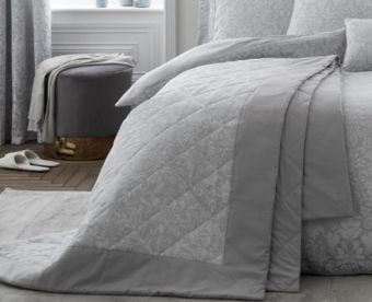 Chatsworth Silver Quilted Bedspread