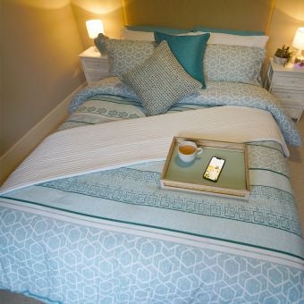 Clarke Teal Cotton Mix Duvet Set