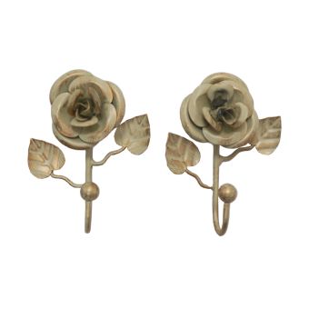 Rose Cream and Gold Hook Pair