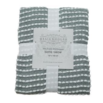 Dottie Teal Grey Throw 127x152cm