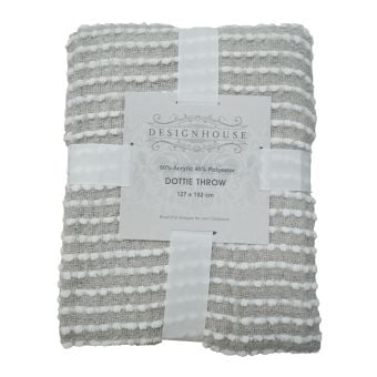 Dottie Grey Beige Throw 127x152cm