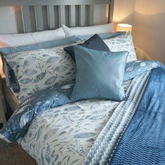 Fish Blue Cotton Rich Duvet Cover Set