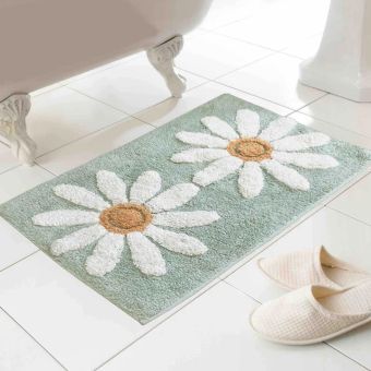 Fleur Green Bath Mat