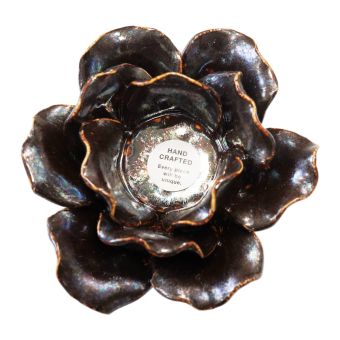 Bronze Flower Tea Light Holder