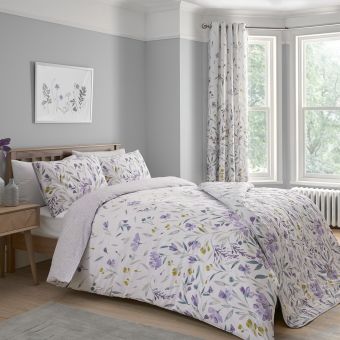 Gabriella Heather Cotton Mix Duvet Set