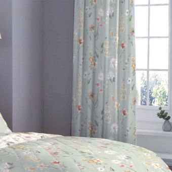 Verity Green Pencil Pleat Curtains 66" x 72"
