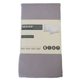 Supersoft Easy Care Grey Brushed Polyester Pillowcase Pair
