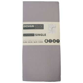 Supersoft Easy Care Grey Brushed Polyester Sheet Range