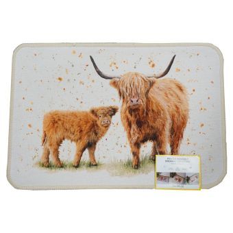 Washable Happy Highlands Doormat 40x60cm