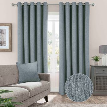 Harris Grey Ready Made Eyelet Curtains