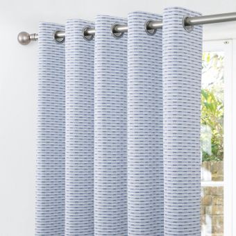 Hartford Blue Blackout Ready Made Eyelet Curtains