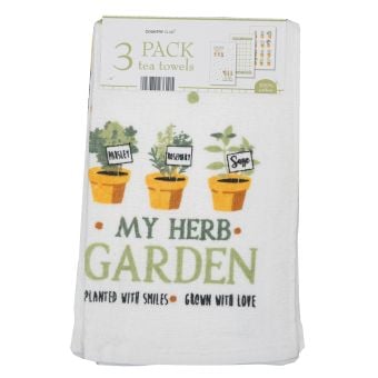 Velour Herb Garden Tea Towel 3pk