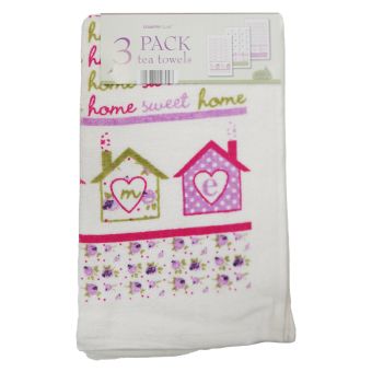 Velour Home Sweet Home Tea Towels 3pk