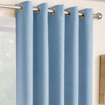 Iona Blue Ready Made Eyelet Curtains 