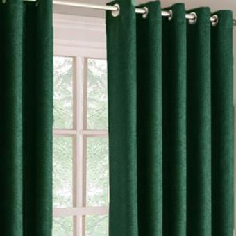 Iona Green Blockout Ready Made Eyelet Curtains