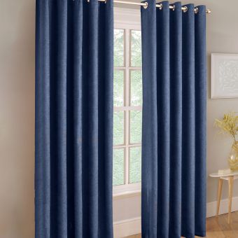 Iona Navy Eyelet Curtains