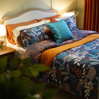 Iris Navy Cotton Rich Duvet Set