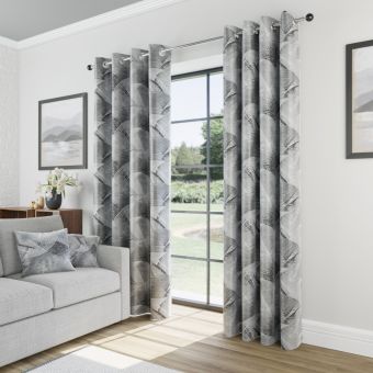 Jackson Silver Ready Made Eyelet Curtains