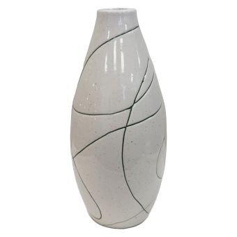 Large Green Wavy Line Vase