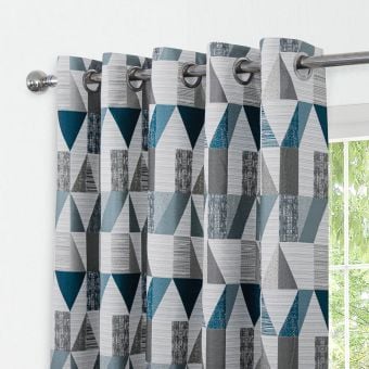 Larossa Blue Ready Made Eyelet Curtains