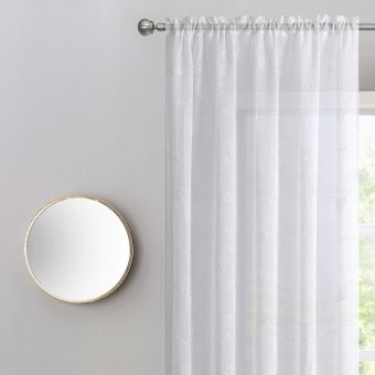 Leaf White Voile Panel