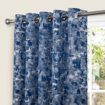 Legacy Blue Ready Made Eyelet Curtains