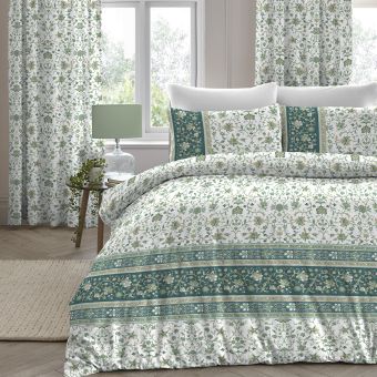 Leamington Green Cotton Rich Duvet Set