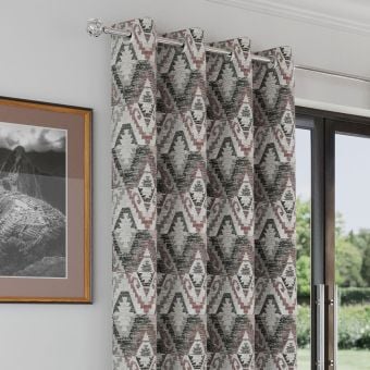 Mayan Blush Ready Made Eyelet Curtains