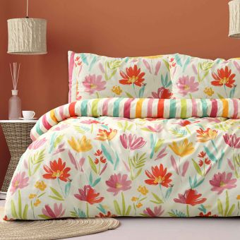 Milana Pink Floral Cotton Rich Duvet Cover Set