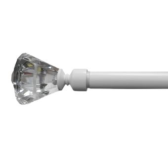 16/19mm Naples White Extendable Curtain Pole