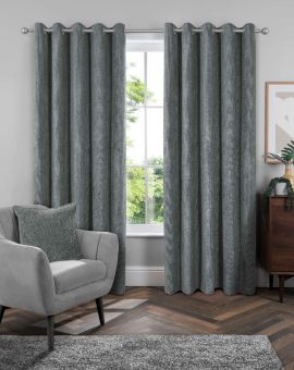 Newbury Grey Blackout Ready Made Eyelet Curtains