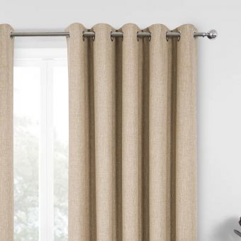 Newport Oatmeal Blackout Ready Made Eyelet Curtains