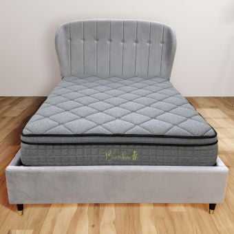 Oklahoma Velvet Silver Bed Frame