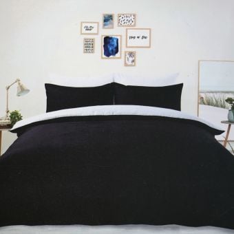 Oxford White & Black Duvet Set