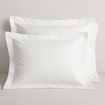 Hotel Collection 100% Cotton White Oxford Pillowcase Pair