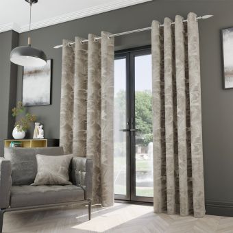 Palm Court Natural Ready Made Eyelet Curtains