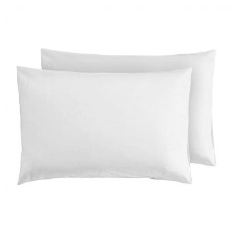 Percale White King Size Pillowcase Pair